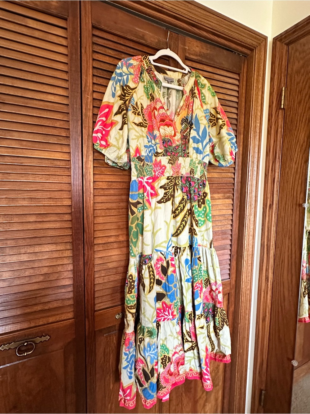Conditions Apply for Anthropologie Multicolor Floral Tiered Maxi Dress size 14 - Picture 11 of 15